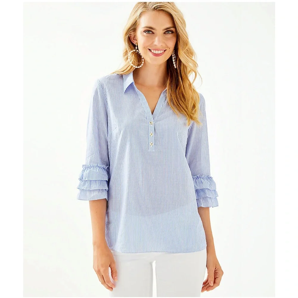 NWT Lilly Pulitzer Judith Top Island Jungle Stripe - Picture 1 of 4